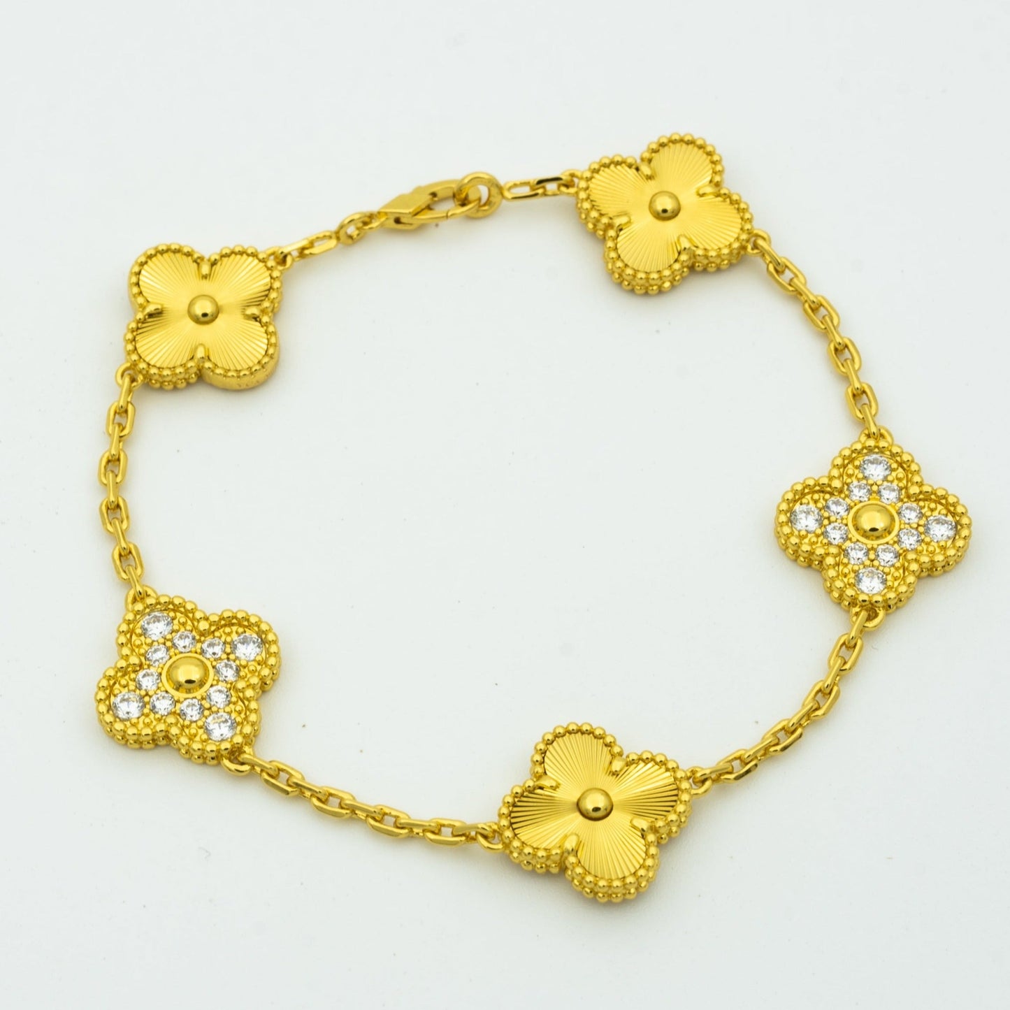 [Lunabriance]CLOVER BRACELET 5 MOTIFS GOLD DIAMOND