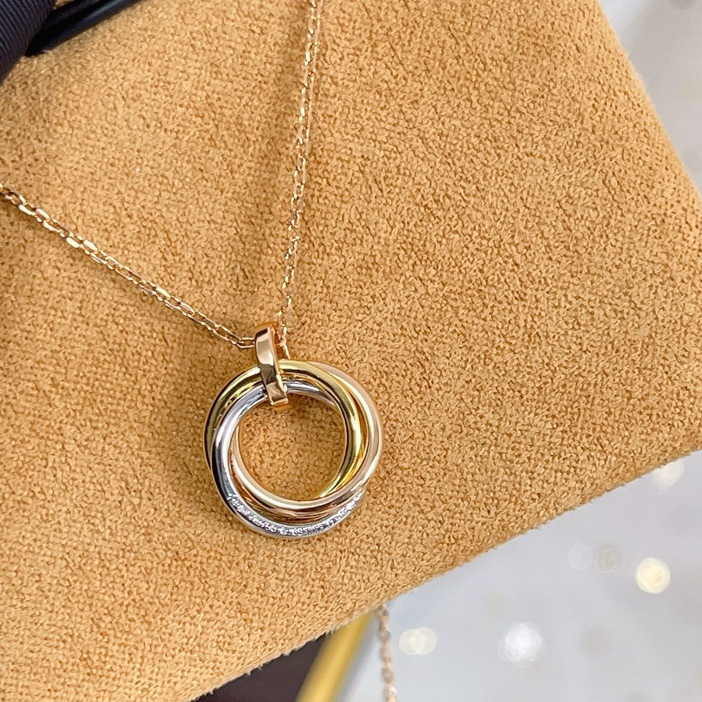 [Lunabriance]TRINITY NECKLACE SILVER GOLD PINK GOLD DIAMONDS