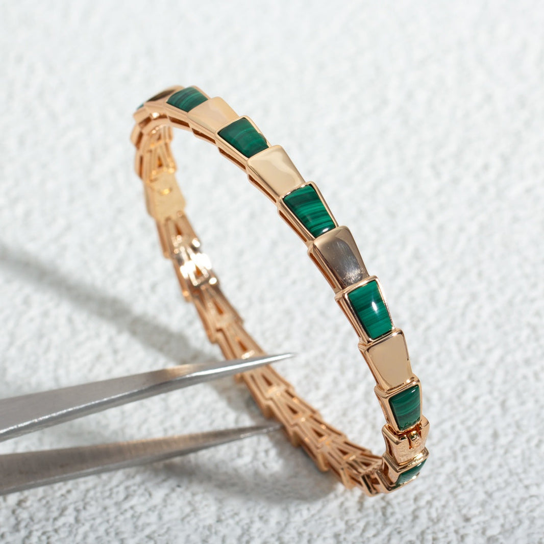 [Luna Brilliance]SERPENTI BRACELET PINK GOLD MALACHITE