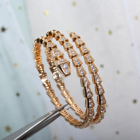 [Luna Brilliance]SERPENTI BRACELET PINK GOLD DIAMOND DOUBLE ROW