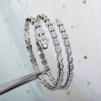 [Luna Brilliance]SERPENTI BRACELET SILVER DIAMOND DOUBLE ROW