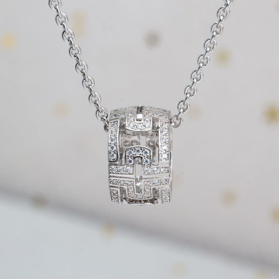 [Luna Brilliance]PARENTESI NECKLACE SILVER DIAMOND