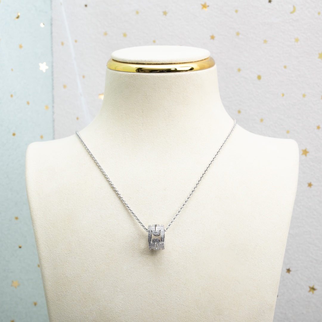 [Lunabriance]PARENTESI NECKLACE SILVER DIAMOND