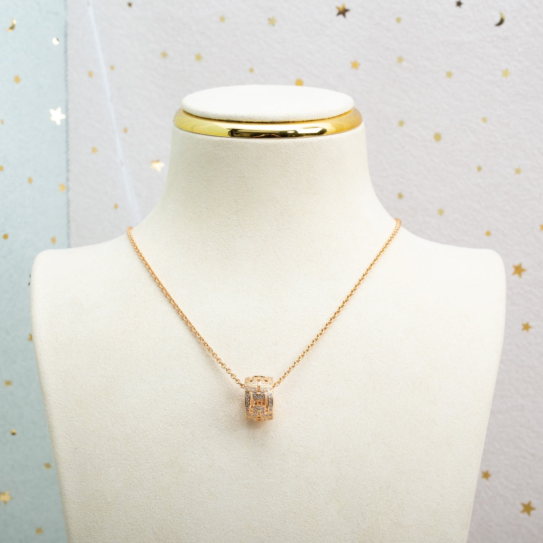 [Lunabriance]PARENTESI NECKLACE PINK GOLD DIAMOND