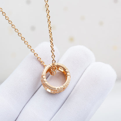 [Lunabriance]PARENTESI NECKLACE PINK GOLD DIAMOND