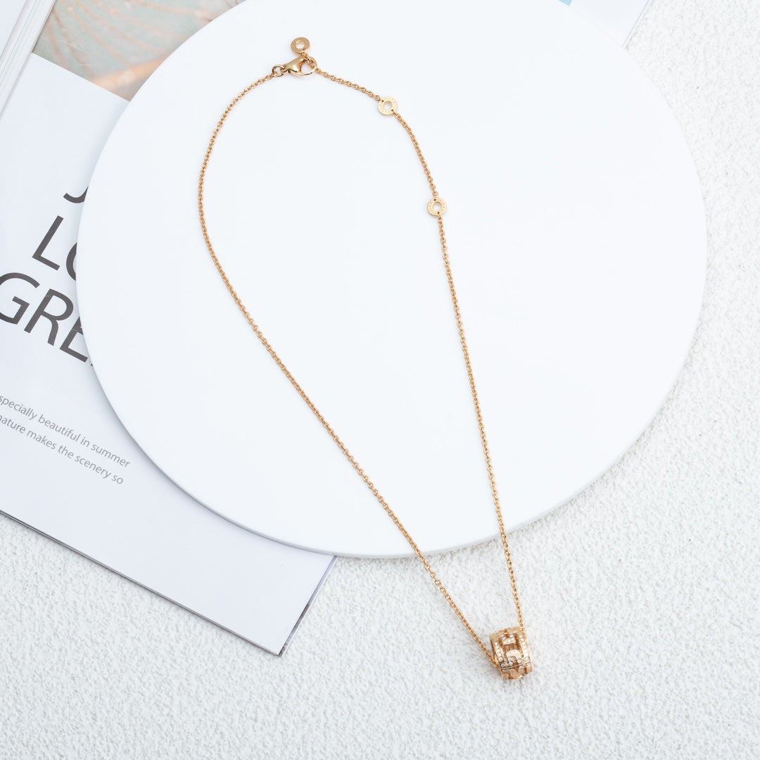 [Lunabriance]PARENTESI NECKLACE PINK GOLD DIAMOND