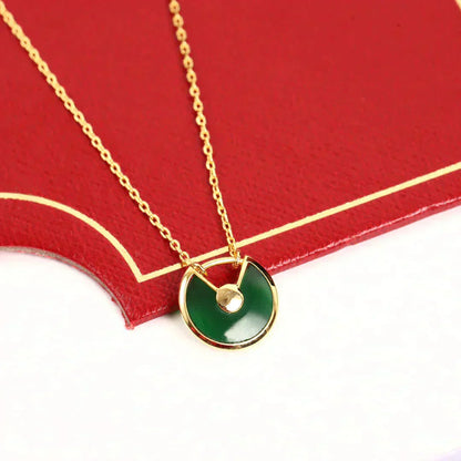 [Lunabriance]AMULETTE GOLD MALACHITE NECKLACE