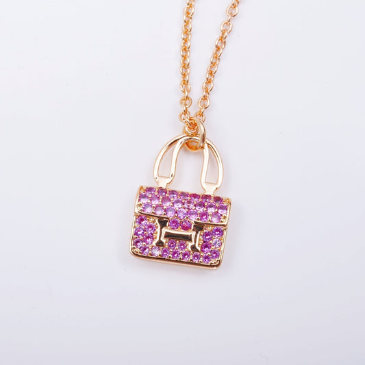 [Lunabriance]CONSTANCE PEDANT PURPLE DIAMOND NECKLACE