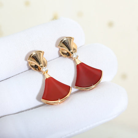 [Luna Brilliance]DREAM Carnelian PINK GOLD EARRINGS