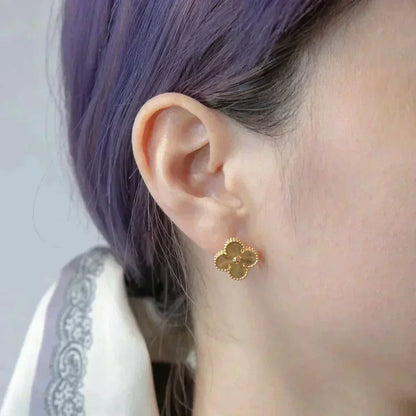 [Lunabriance]CLOVER MEDIUM 1 MOTIFS LASER EARRINGS