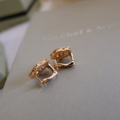 [Lunabriance]LUCKY PINK GOLD WHITE MOP EARRINGS