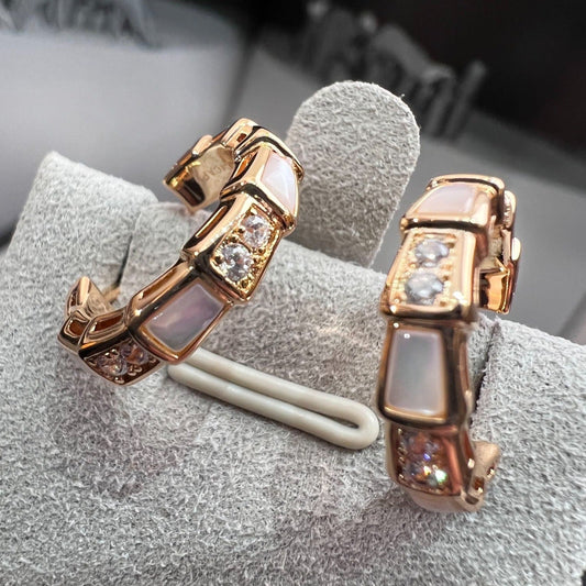 [Lunabriance]SERPENTI MOP PINK GOLD EARRINGS