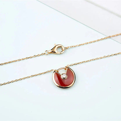 [Lunabriance]AMULETTE GOLD CARNELIAN ONYX NECKLACE