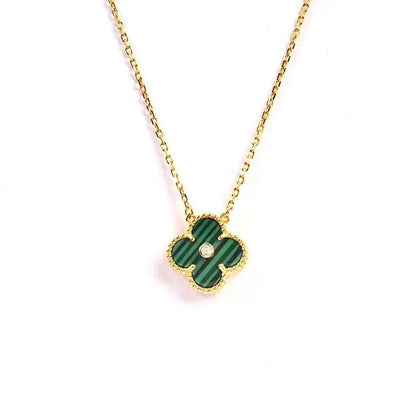 [Lunabriance]CLOVER 15MM DIAMOND TURQUOISE NECKLACE