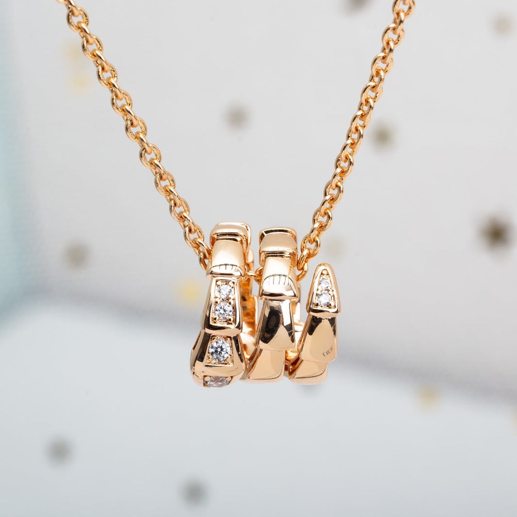 [Luna Brilliance]SERPENTI PINK GOLD NECKLACE DIAMOND