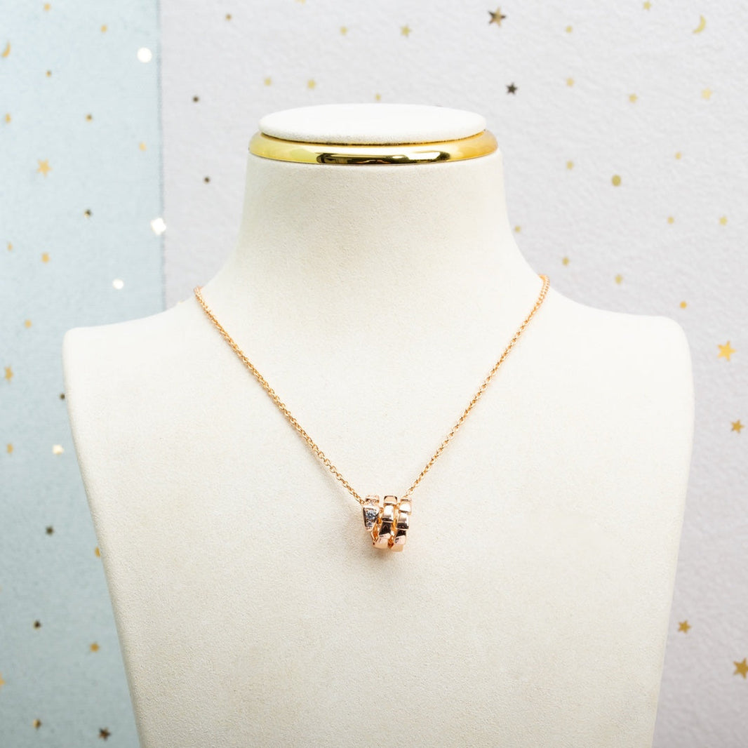 [Luna Brilliance]SERPENTI PINK GOLD NECKLACE DIAMOND