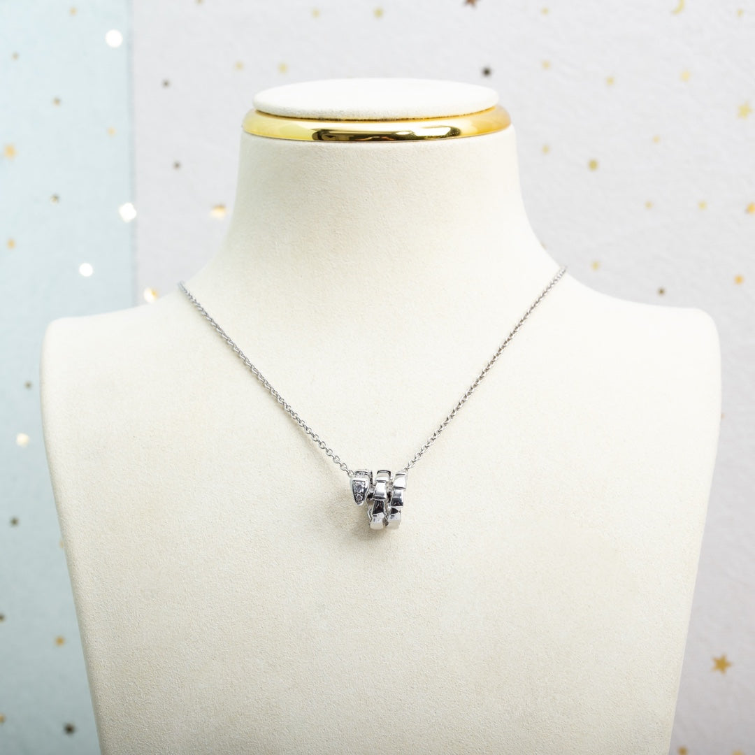 [Lunabriance]SERPENTI SILVER NECKLACE DIAMOND