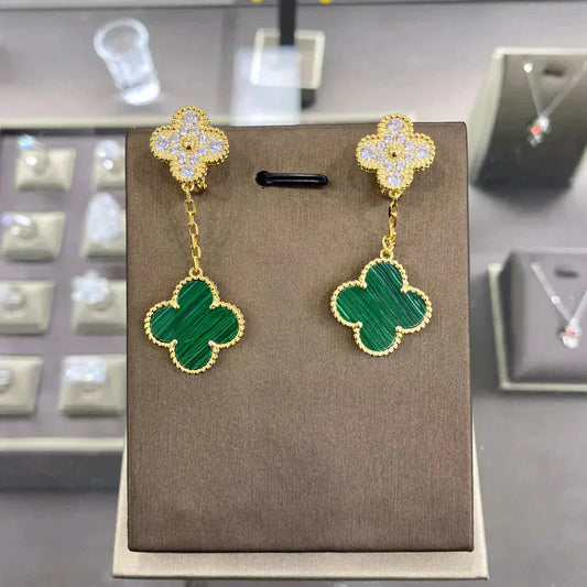 [Lunabriance]CLOVER  2 MOTIFS  DIAMOND  EARRINGS (MULTIPLE CHOICESç´