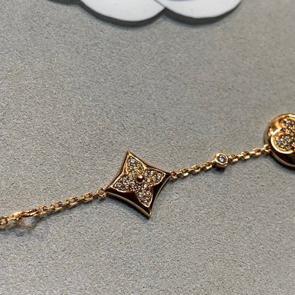 [Lunabriance]STAR AND SUN 4 MOTIFS GOLD DIAMONDS BRACELET