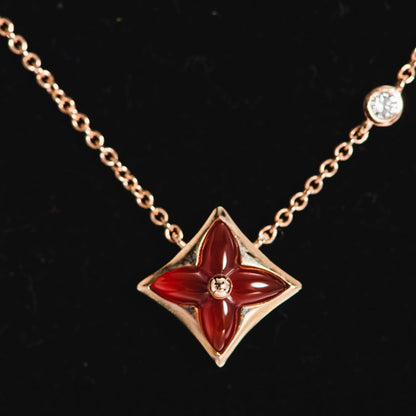 [Lunabriance]STAR NECKLACE PINK GOLD 1 DIAMOND