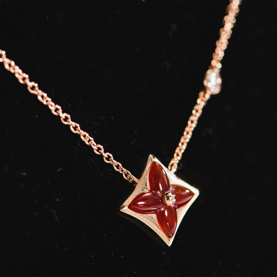 [Lunabriance]STAR NECKLACE PINK GOLD 1 DIAMOND