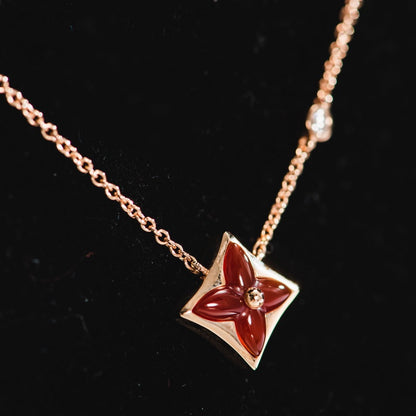 [Lunabriance]STAR NECKLACE PINK GOLD 1 DIAMOND