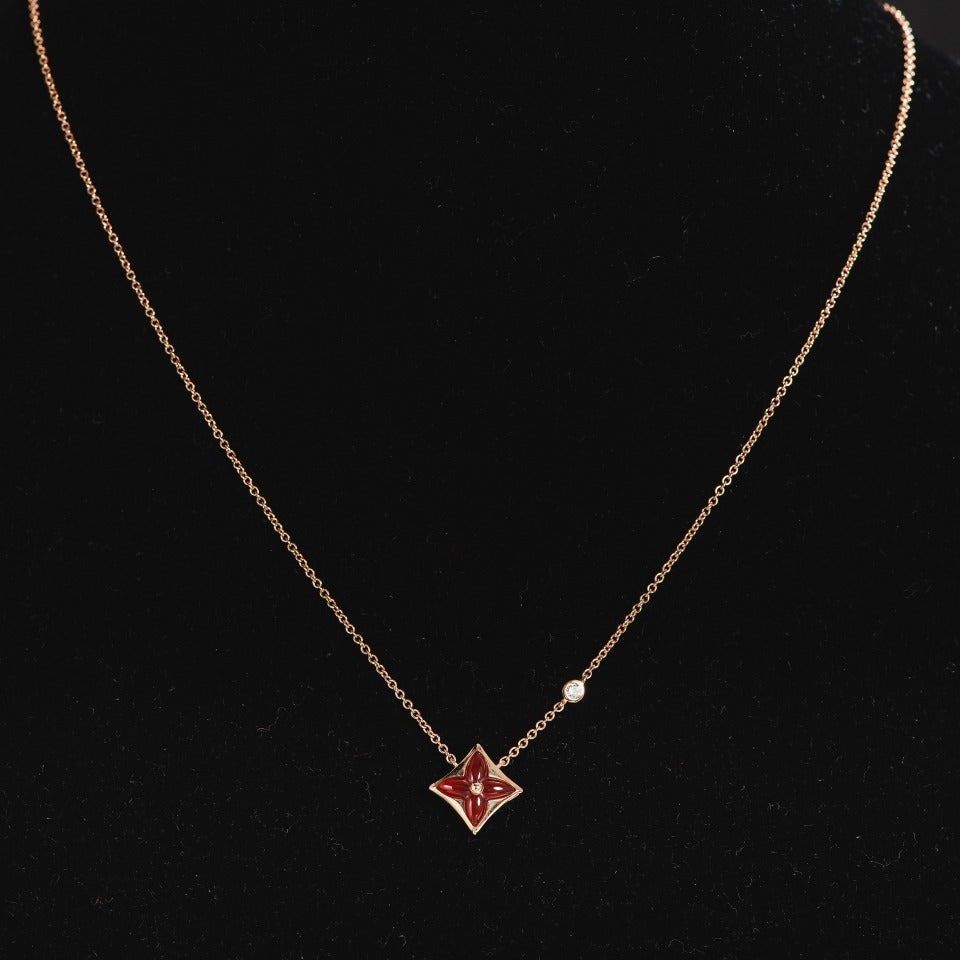 [Lunabriance]STAR NECKLACE PINK GOLD 1 DIAMOND