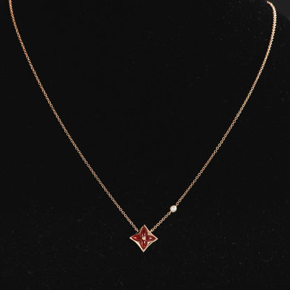 [Lunabriance]STAR NECKLACE PINK GOLD 1 DIAMOND