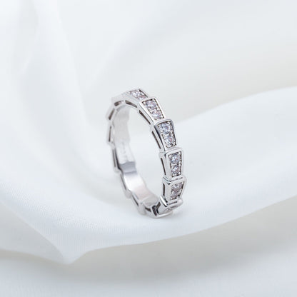 [Lunabriance]SERPENTI RING SILVER DIAMOND PAVED 3MM