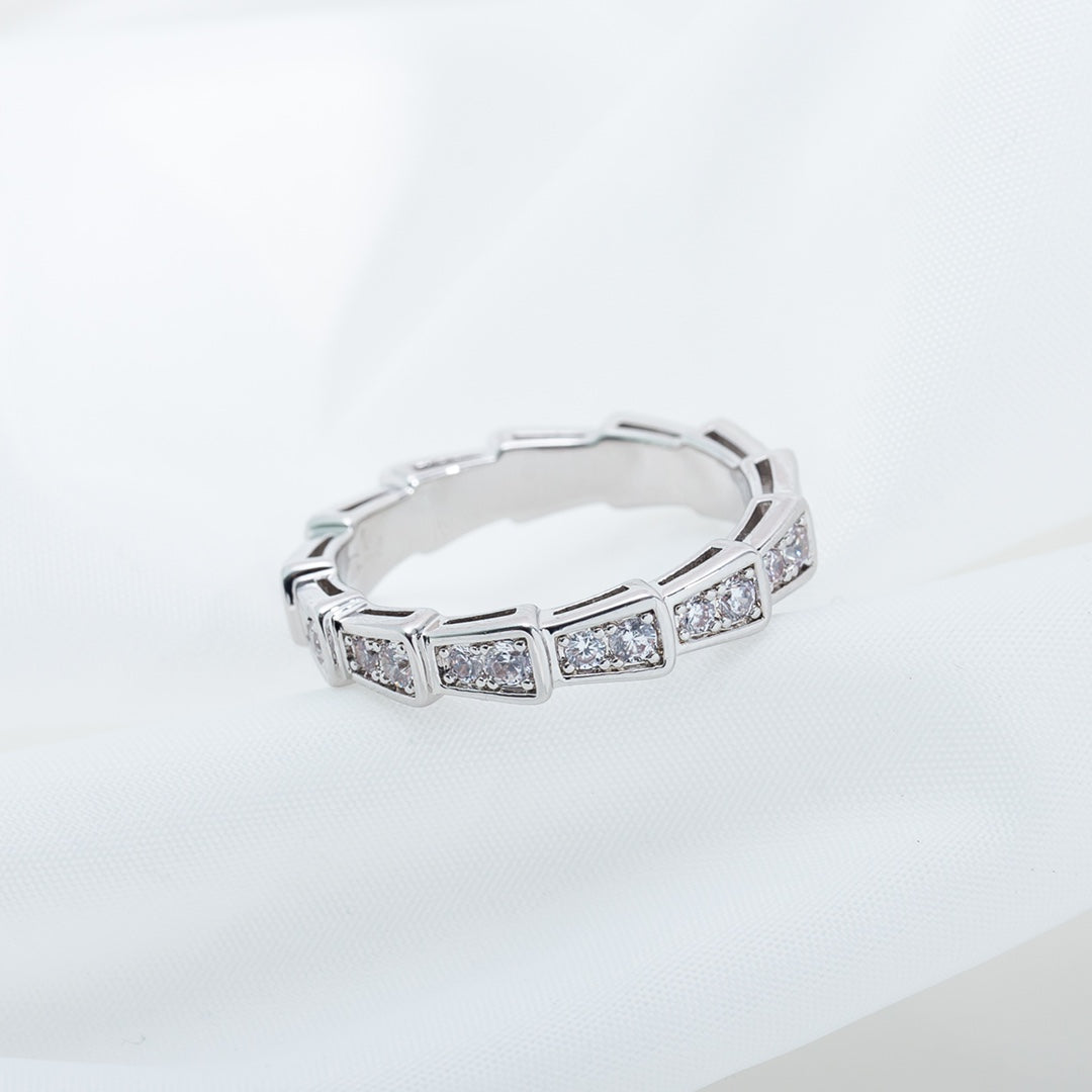 [Lunabriance]SERPENTI RING SILVER DIAMOND PAVED 3MM