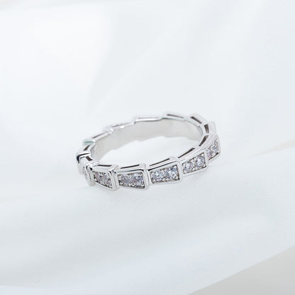 [Lunabriance]SERPENTI RING SILVER DIAMOND PAVED 3MM