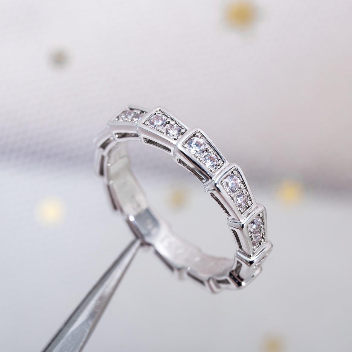 [Lunabriance]SERPENTI RING SILVER DIAMOND PAVED 3MM