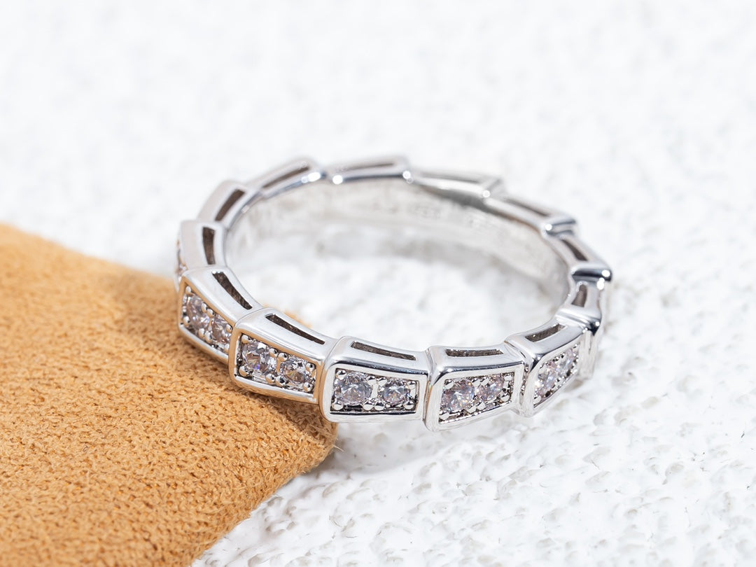 [Lunabriance]SERPENTI RING SILVER DIAMOND PAVED 3MM