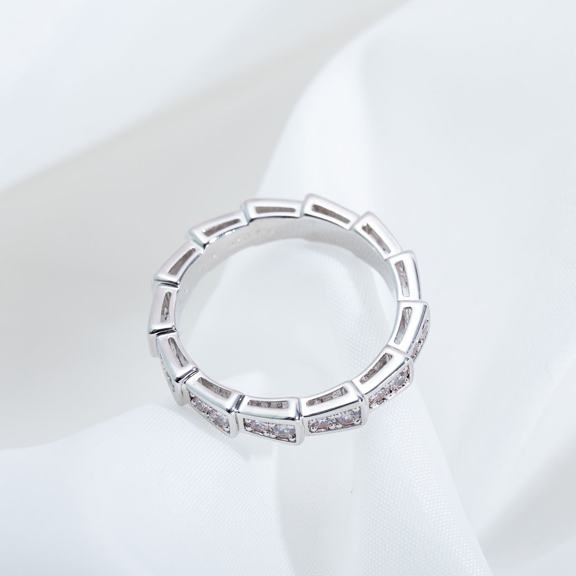 [Lunabriance]SERPENTI RING SILVER DIAMOND PAVED 3MM