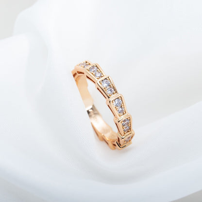 [Lunabriance]SERPENTI RING PINK GOLD DIAMOND PAVED 3MM