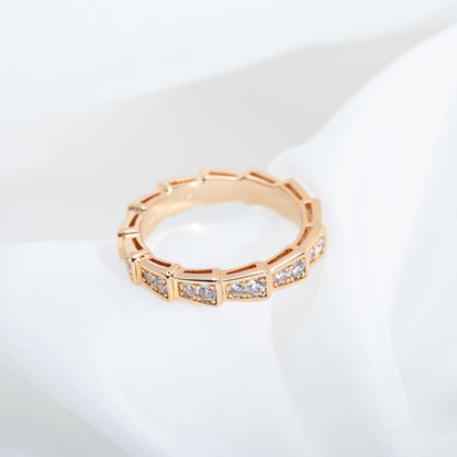 [Lunabriance]SERPENTI RING PINK GOLD DIAMOND PAVED 3MM