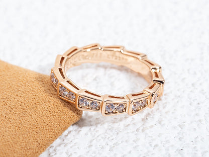 [Lunabriance]SERPENTI RING PINK GOLD DIAMOND PAVED 3MM