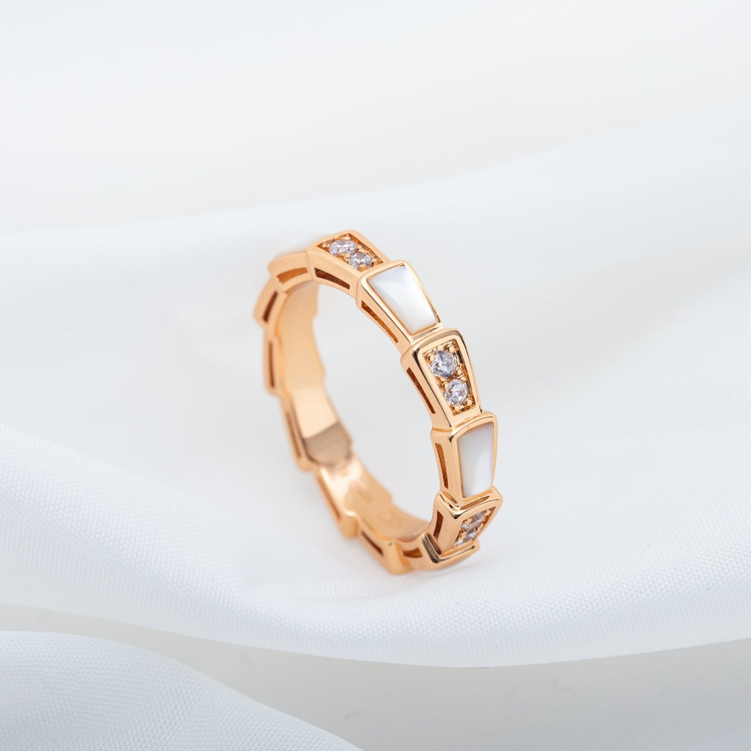 [Lunabriance]SERPENTI RING PINK GOLD DIAMOND MOP 3MM