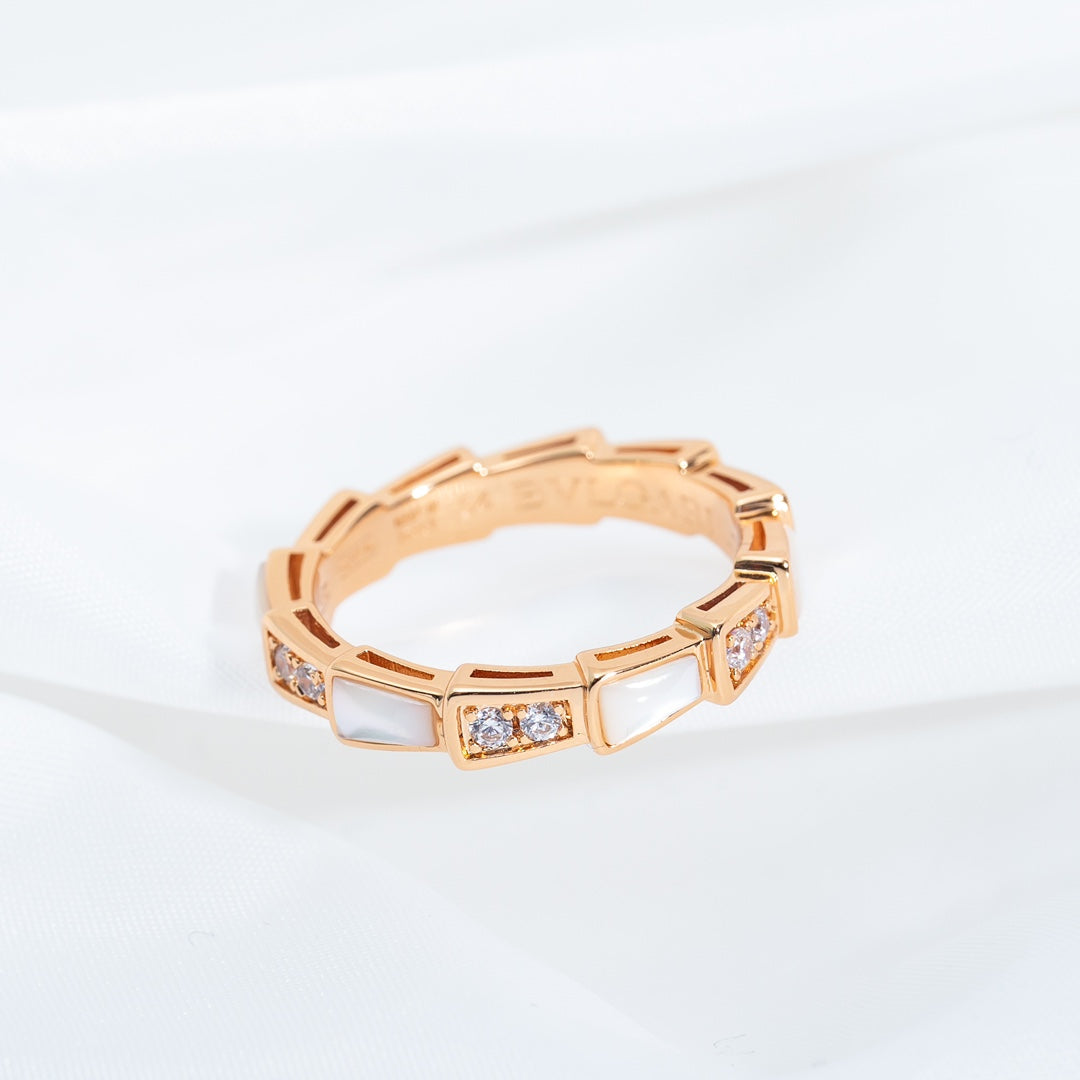 [Lunabriance]SERPENTI RING PINK GOLD DIAMOND MOP 3MM