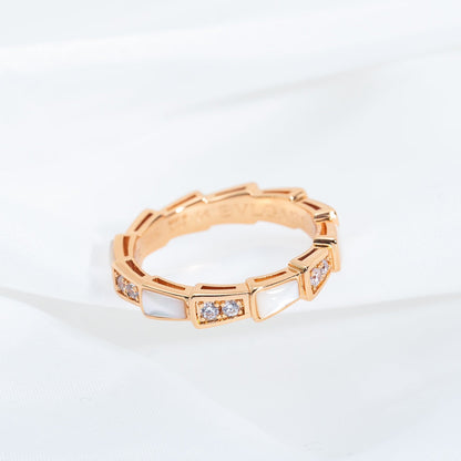 [Lunabriance]SERPENTI RING PINK GOLD DIAMOND MOP 3MM