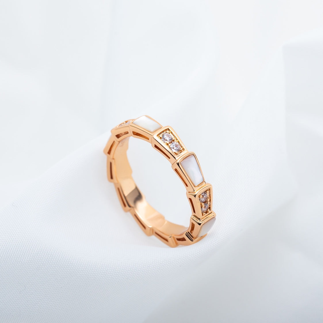 [Lunabriance]SERPENTI RING PINK GOLD DIAMOND MOP 3MM