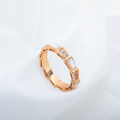 [Lunabriance]SERPENTI RING PINK GOLD DIAMOND MOP 3MM