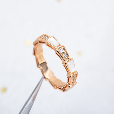 [Luna Brilliance]SERPENTI RING PINK GOLD DIAMOND MOP 3MM
