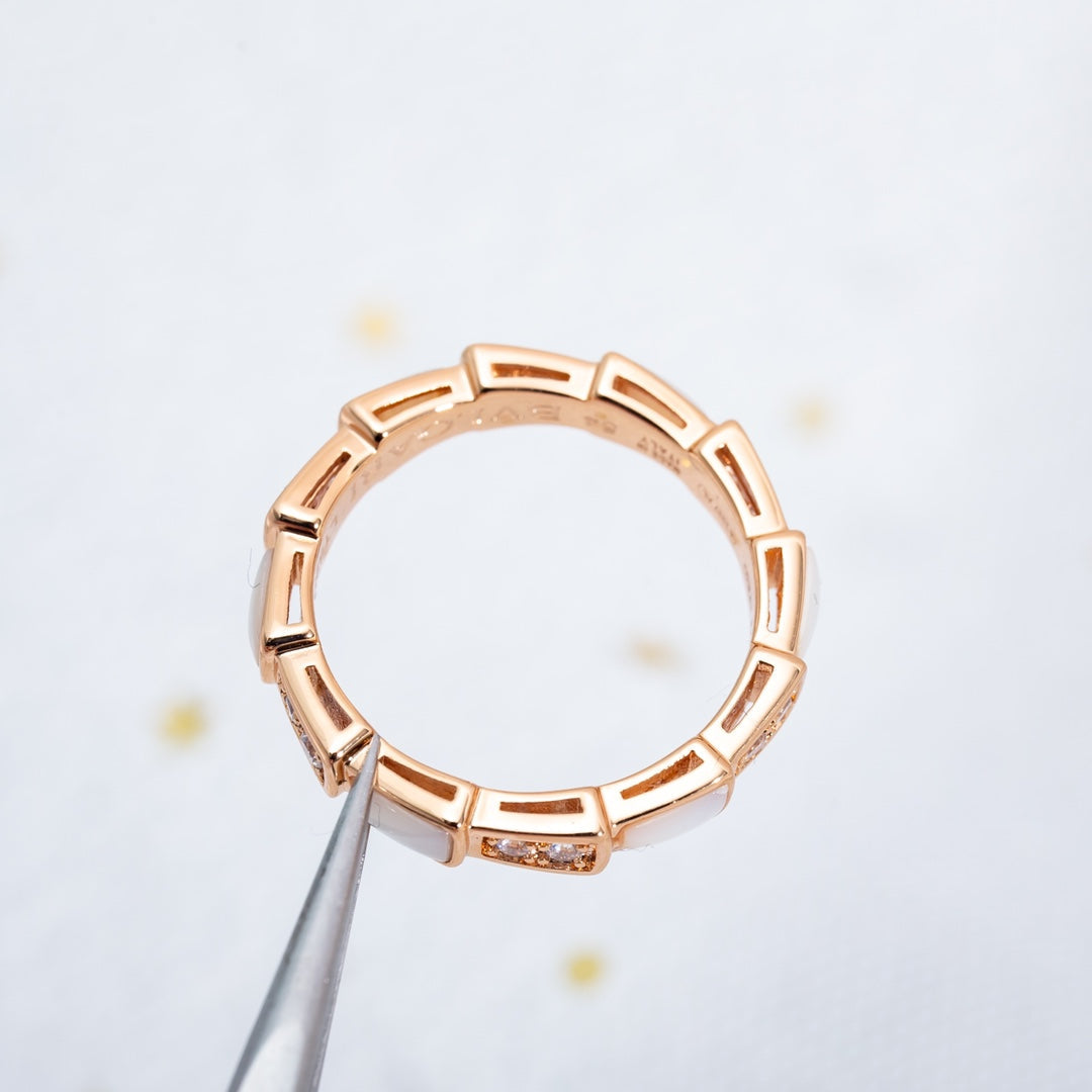 [Lunabriance]SERPENTI RING PINK GOLD DIAMOND MOP 3MM