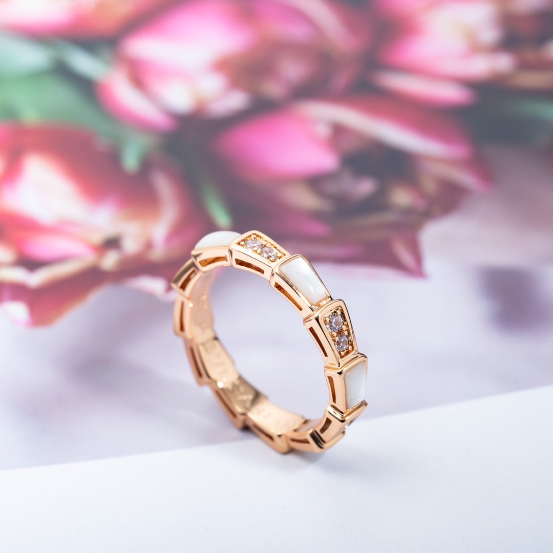 [Lunabriance]SERPENTI RING PINK GOLD DIAMOND MOP 3MM