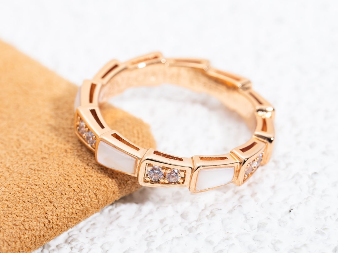 [Lunabriance]SERPENTI RING PINK GOLD DIAMOND MOP 3MM