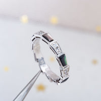 [Luna Brilliance]SERPENTI RING SILVER  DIAMOND BLACK MOP 3MM