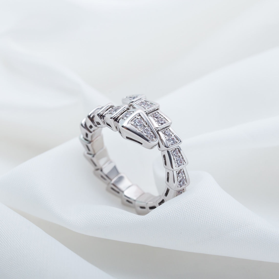 [Lunabriance]SERPENTI RING SILVER DIAMOND PAVED 4MM