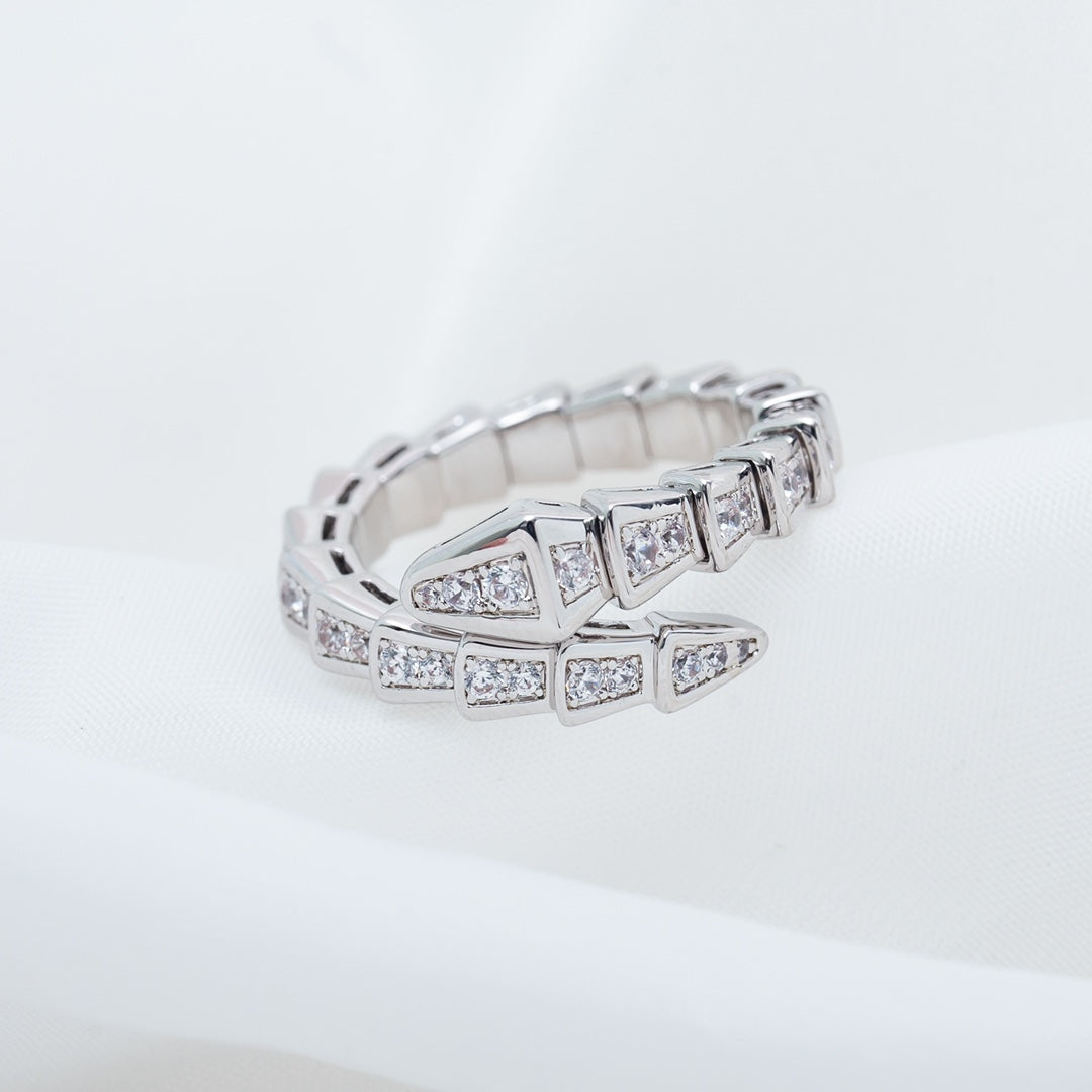 [Lunabriance]SERPENTI RING SILVER DIAMOND PAVED 4MM