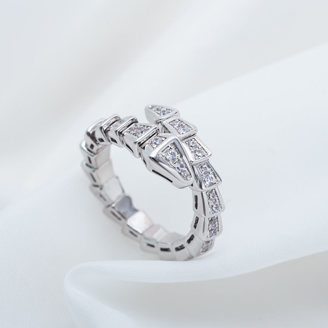 [Lunabriance]SERPENTI RING SILVER DIAMOND PAVED 4MM